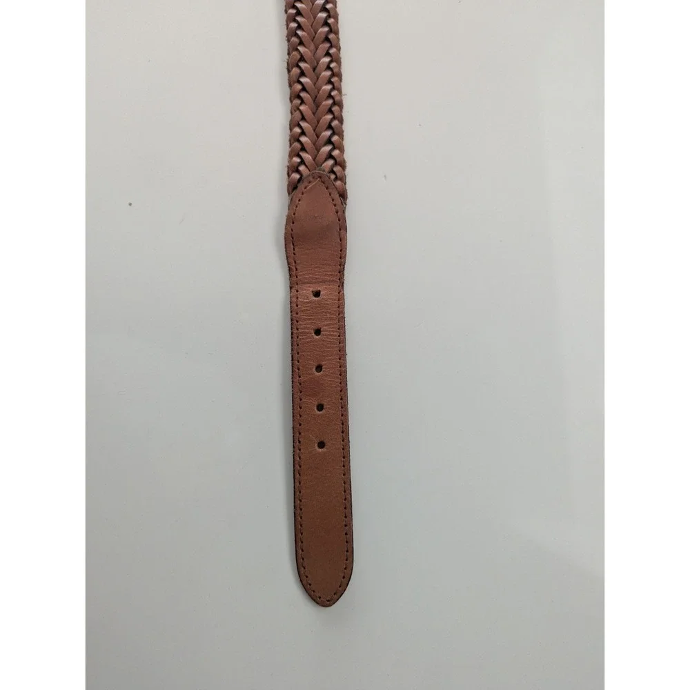 Vintage Leather Braided Belt Mens Size 36